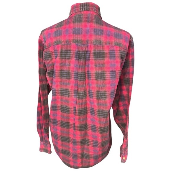 High Sierra Red & Gray Plaid Flannel Shirt Size Medium Made in Jamaica‎ - Picture 4 of 5